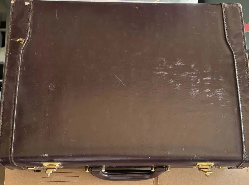 Vintage Business Mates Dark Brown Hard-Sided Leather Briefcase Attache